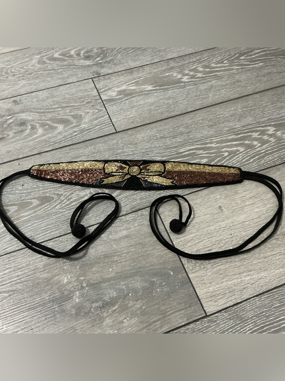 Vintage 80/90’s Beaded Bow Tie Belt OSFM